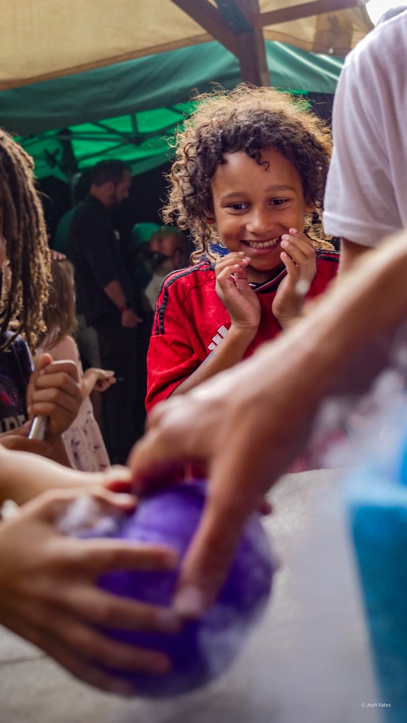 Young child watching with excitement